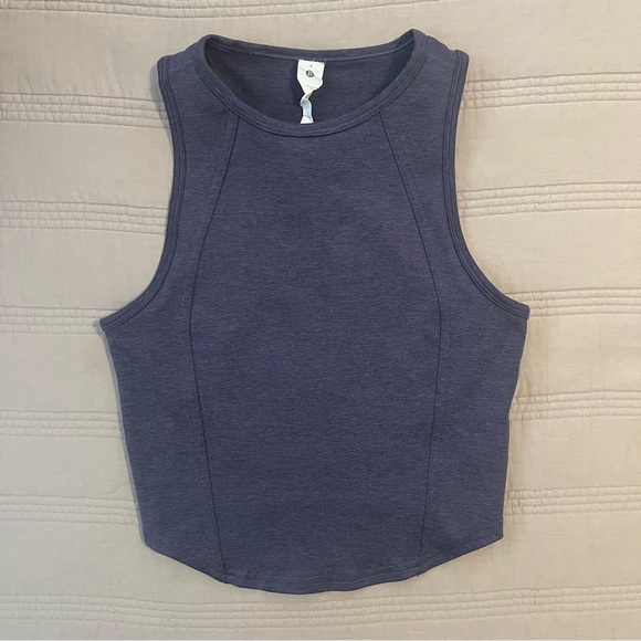 lululemon athletica Tops - Lululemon Athletica Dark Blue Crop Athletic Tank